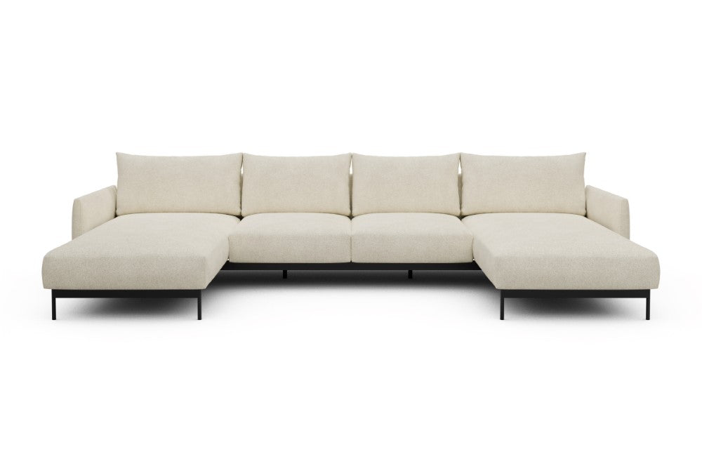 Tokey Modular Sofa - B4 - 345 x 185 cm - Chaise + 2 Seater + Chaise - 531 Bouclé Off White