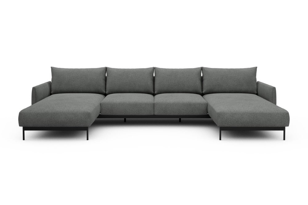 Tokey Modular Sofa - B4 - 345 x 185 cm - Chaise + 2 Seater + Chaise - 533 Bouclé Ash Grey
