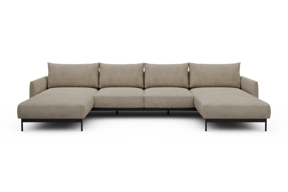 Tokey Modular Sofa - B4 - 345 x 185 cm - Chaise + 2 Seater + Chaise - 539 Bouclé Beige