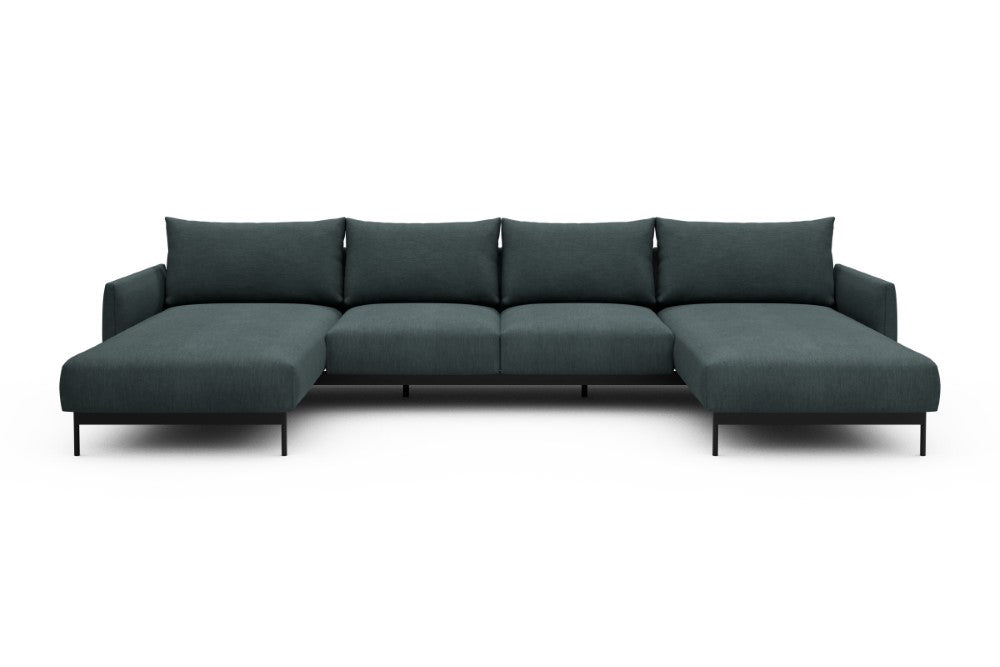 Tokey Modular Sofa - B4 - 345 x 185 cm - Chaise + 2 Seater + Chaise - 573 Vivus Dusty Blue
