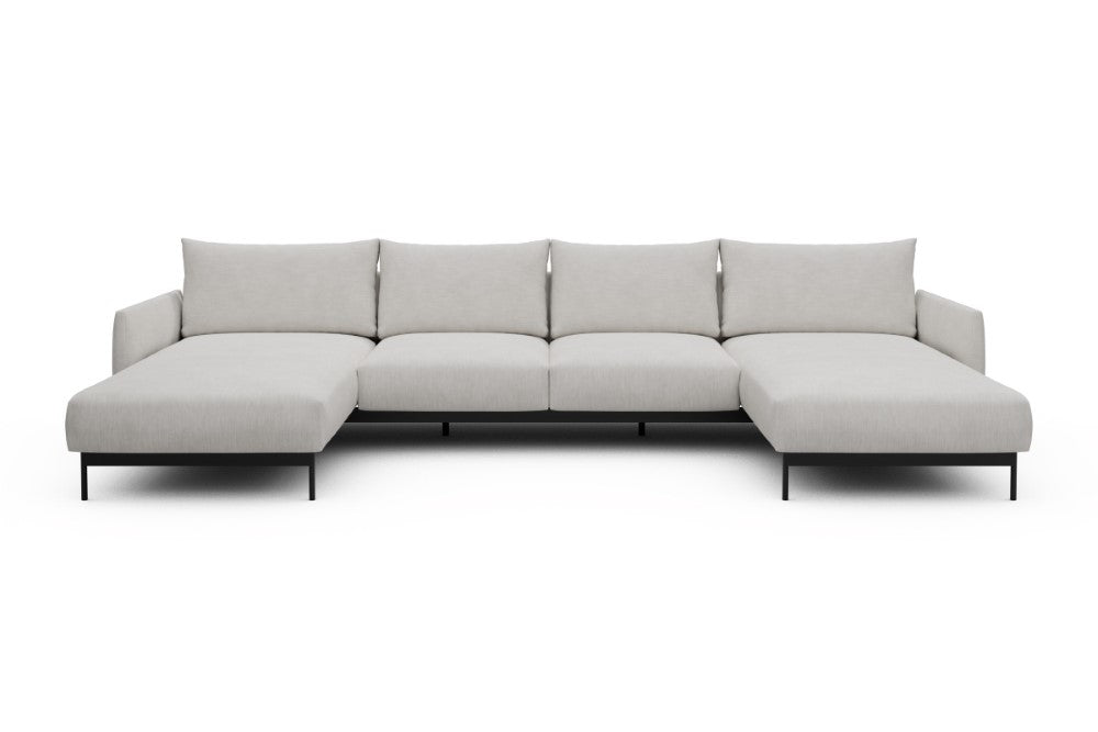 Tokey Modular Sofa - B4 - 345 x 185 cm - Chaise + 2 Seater + Chaise - 574 Vivus Dusty Off White