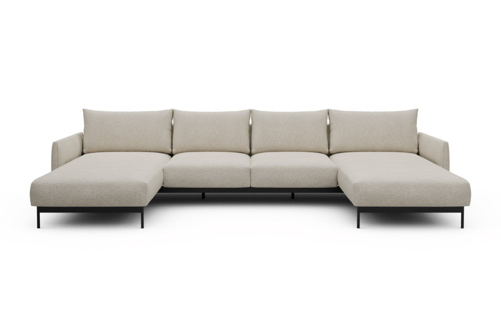 Tokey Modular Sofa - B4 - 345 x 185 cm - Chaise + 2 Seater + Chaise - 584 Argus Natural
