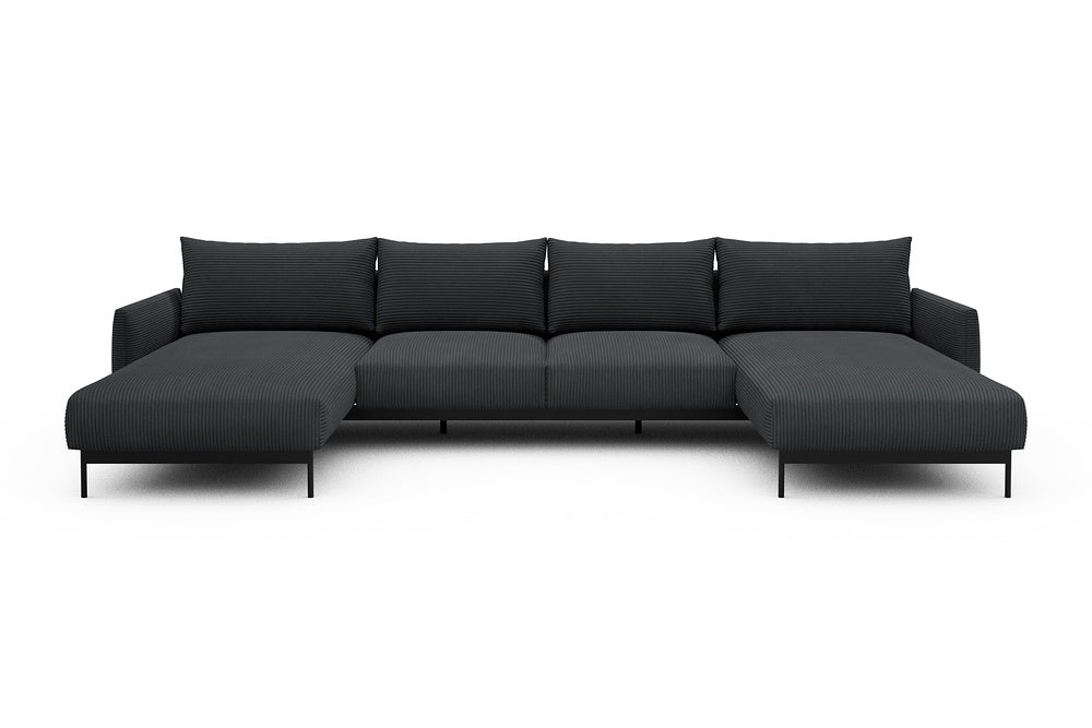 Tokey Modular Sofa - B4 - 345 x 185 cm - Chaise + 2 Seater + Chaise - 593 Corduroy Graphite