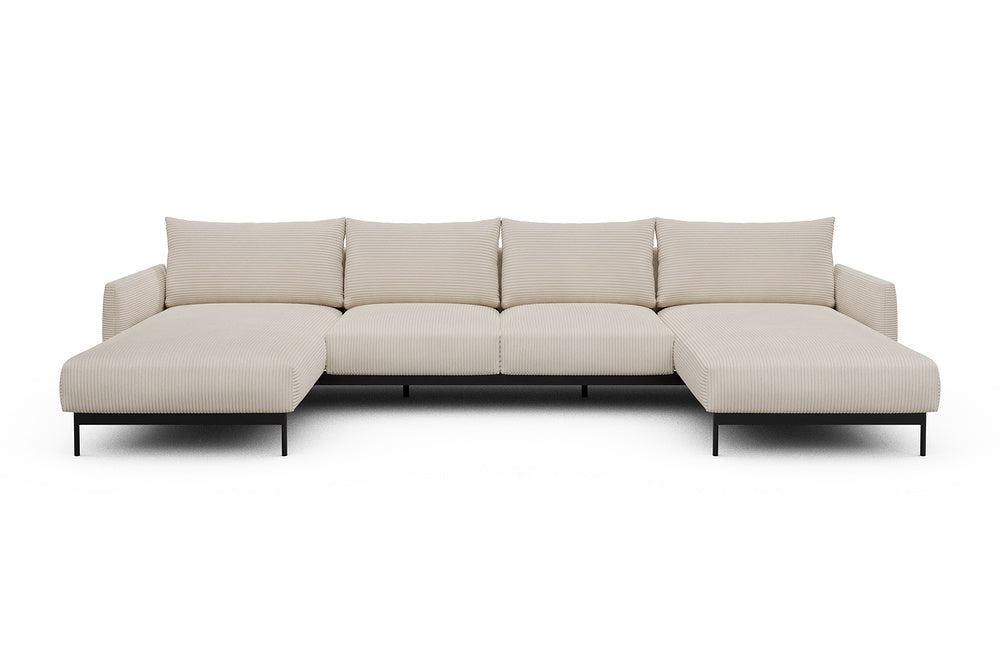 Tokey Modular Sofa - B4 - 345 x 185 cm - Chaise + 2 Seater + Chaise - 594 Corduroy Ivory