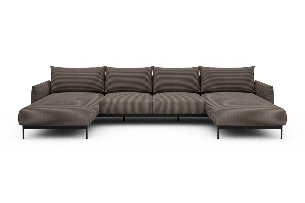 Tokey Modular Sofa - B4 - 345 x 185 cm - Chaise + 2 Seater + Chaise - 596 Corduroy Mocha