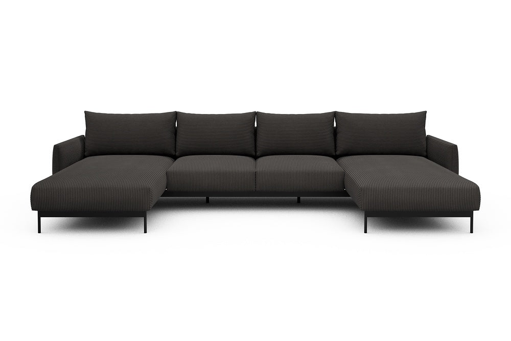Tokey Modular Sofa - B4 - 345 x 185 cm - Chaise + 2 Seater + Chaise - 597 Corduroy Charcoal