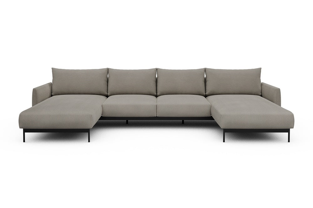 Tokey Modular Sofa - B4 - 345 x 185 cm - Chaise + 2 Seater + Chaise - 603 Corduroy Beige