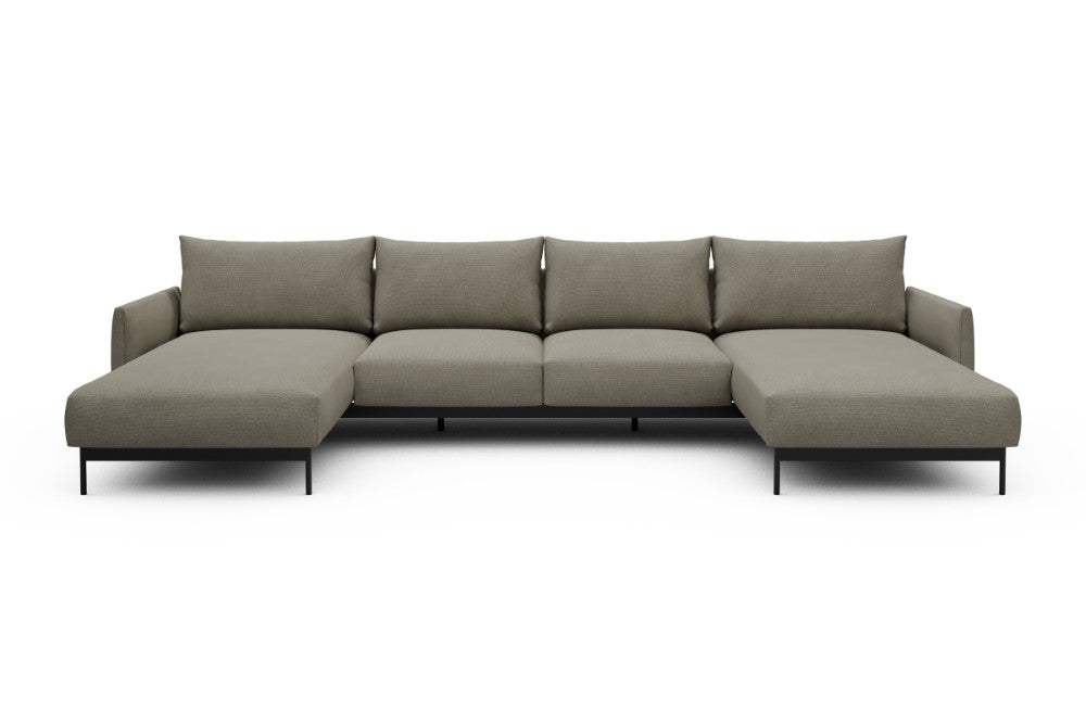 Tokey Modular Sofa - B4 - 345 x 185 cm - Chaise + 2 Seater + Chaise - 765 Cura Oat