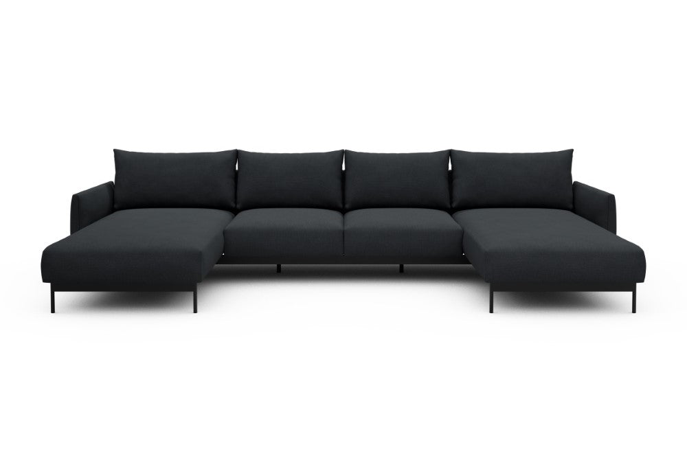 Tokey Modular Sofa - B4 - 345 x 185 cm - Chaise + 2 Seater + Chaise - 766 Cura Anthracite