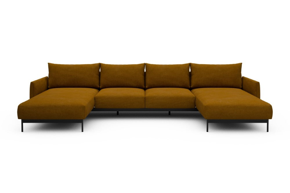 Tokey Modular Sofa - B4 - 345 x 185 cm - Chaise + 2 Seater + Chaise - 767 Cura Apricot