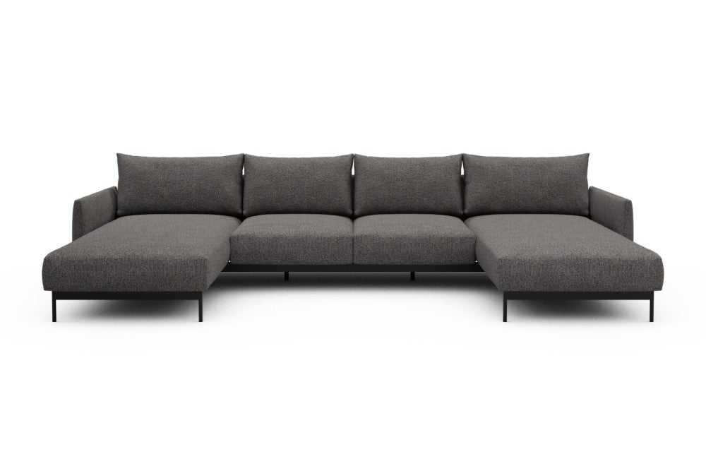 Tokey Modular Sofa - B4 - 345 x 185 cm - Chaise + 2 Seater + Chaise - 772 Carreno Salt & Pepper