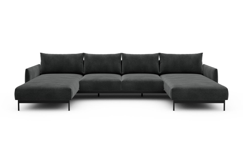Tokey Modular Sofa - B4 - 345 x 185 cm - Chaise + 2 Seater + Chaise - 811 Smooth Deep Warm Grey