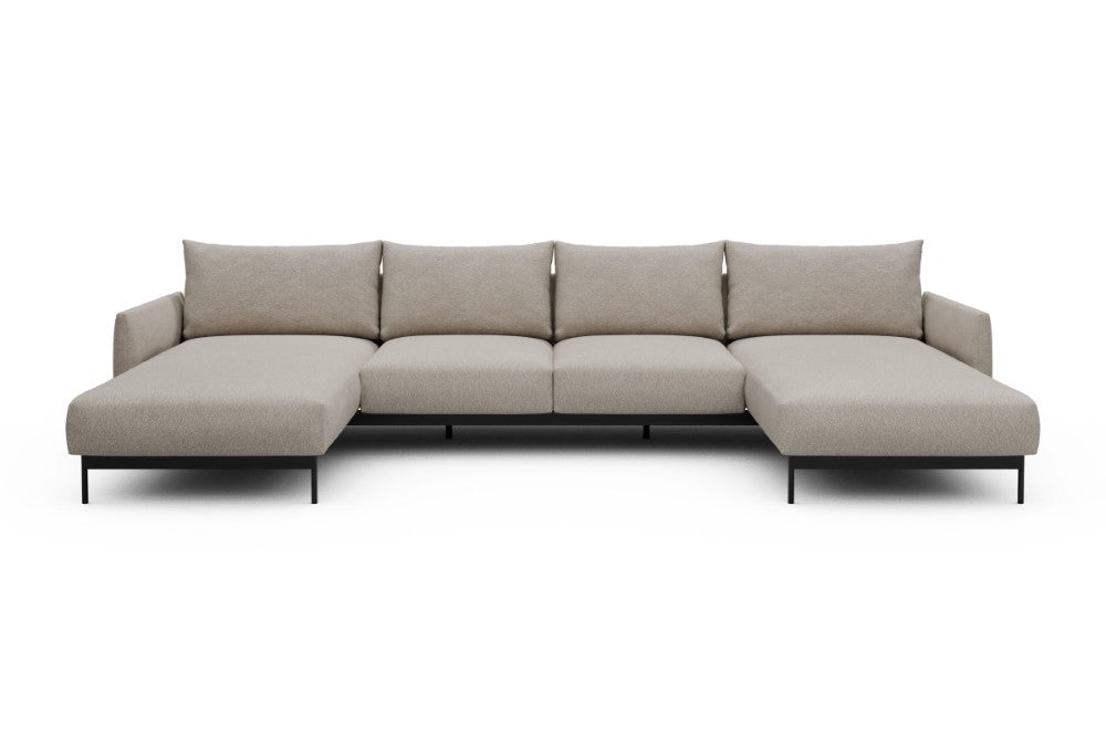 Tokey Modular Sofa - B4 - 345 x 185 cm - Chaise + 2 Seater + Chaise - 816 Aivi Lace Beige