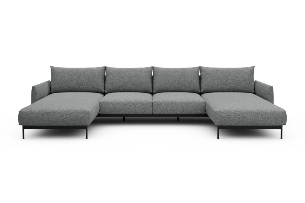 Tokey Modular Sofa - B4 - 345 x 185 cm - Chaise + 2 Seater + Chaise - 819 Aivi Gravel Grey