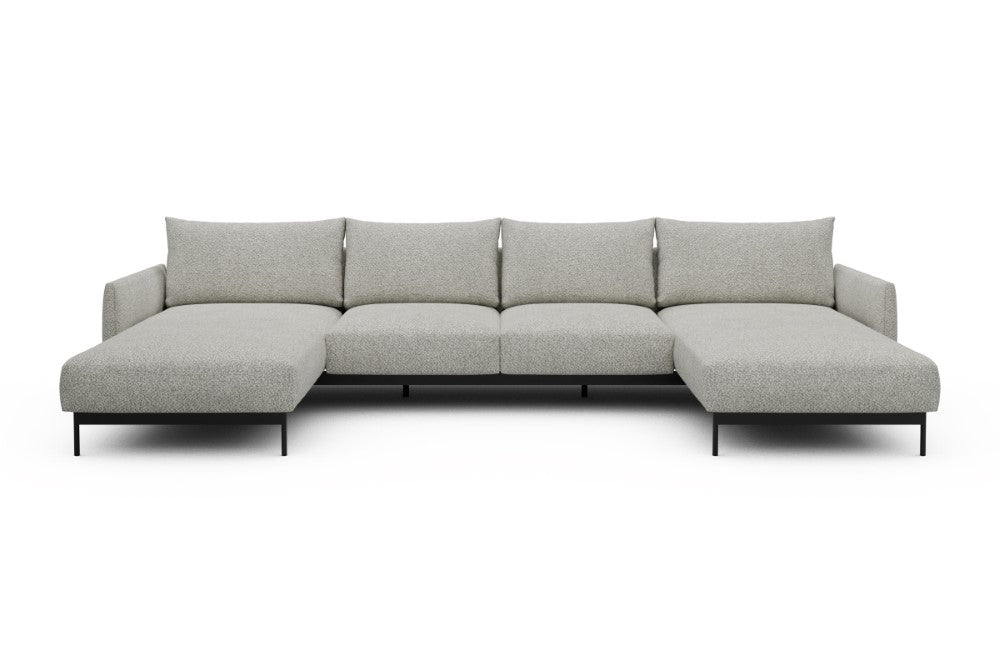 Tokey Modular Sofa - B4 - 345 x 185 cm - Chaise + 2 Seater + Chaise - 867 Vanora Warm Sand