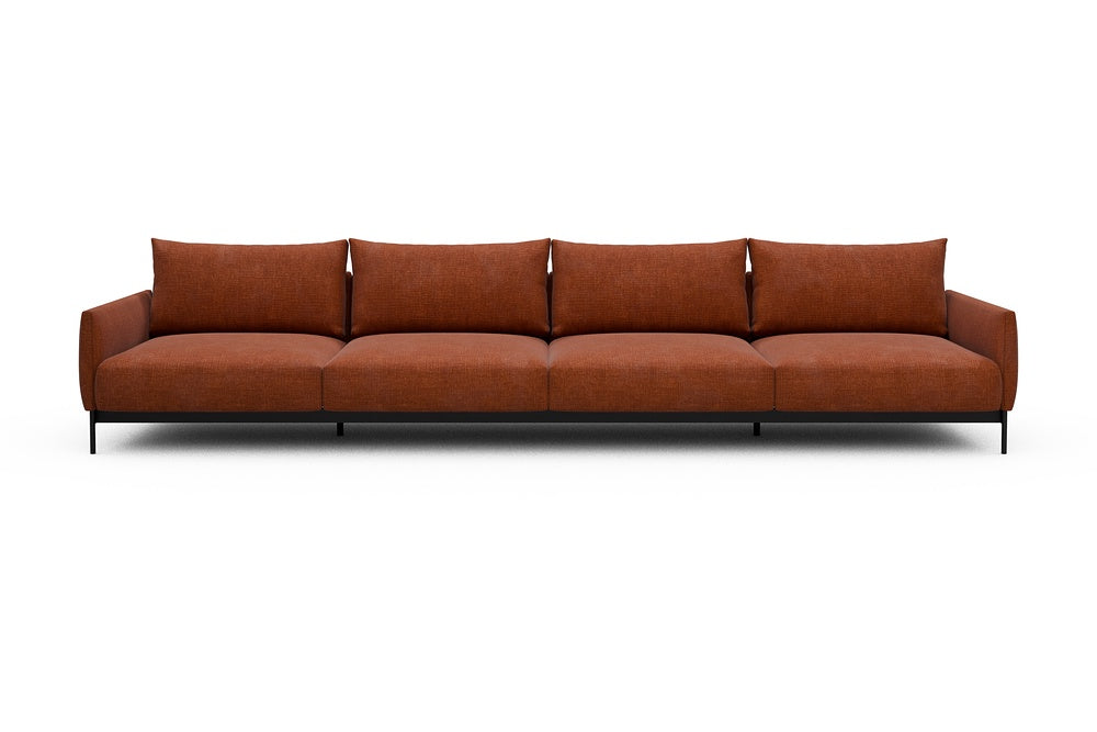 Tokey Modular Sofa - C4 - 375 x 100 cm - 4 Seater - 412 Esina Rust Orange