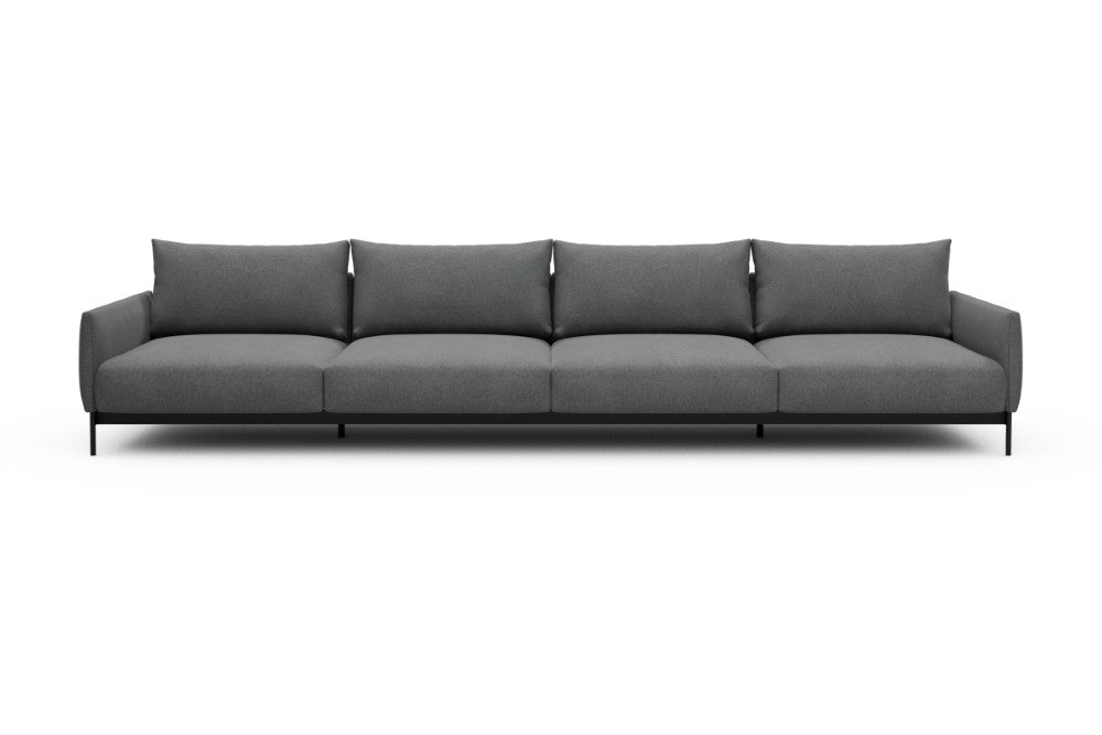 Tokey Modular Sofa - C4 - 375 x 100 cm - 4 Seater - 440 Satya Steel Grey