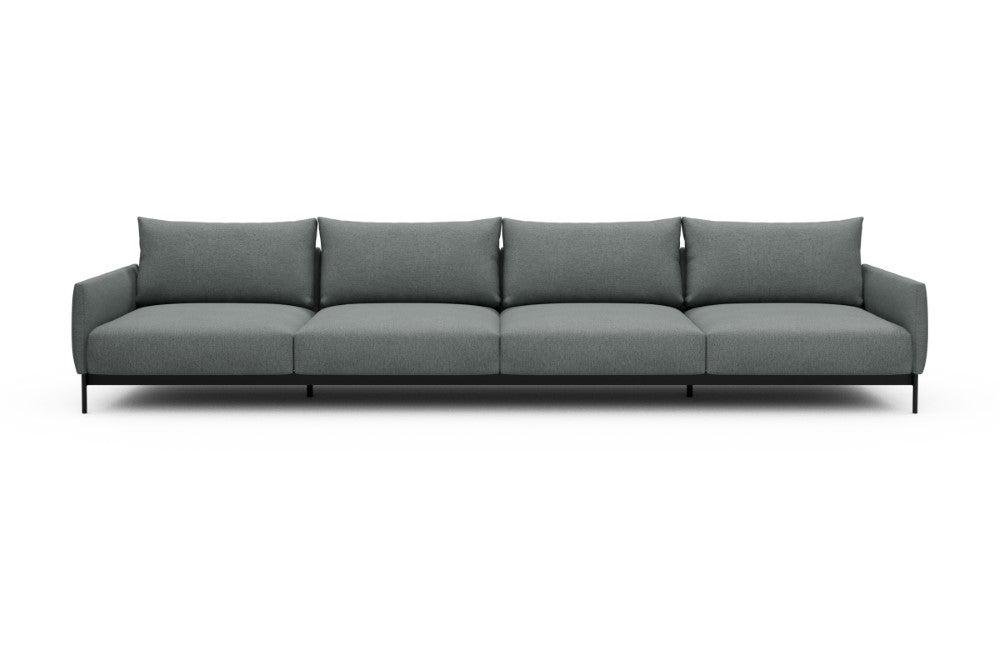 Tokey Modular Sofa - C4 - 375 x 100 cm - 4 Seater - 485 Denari Soft Grey