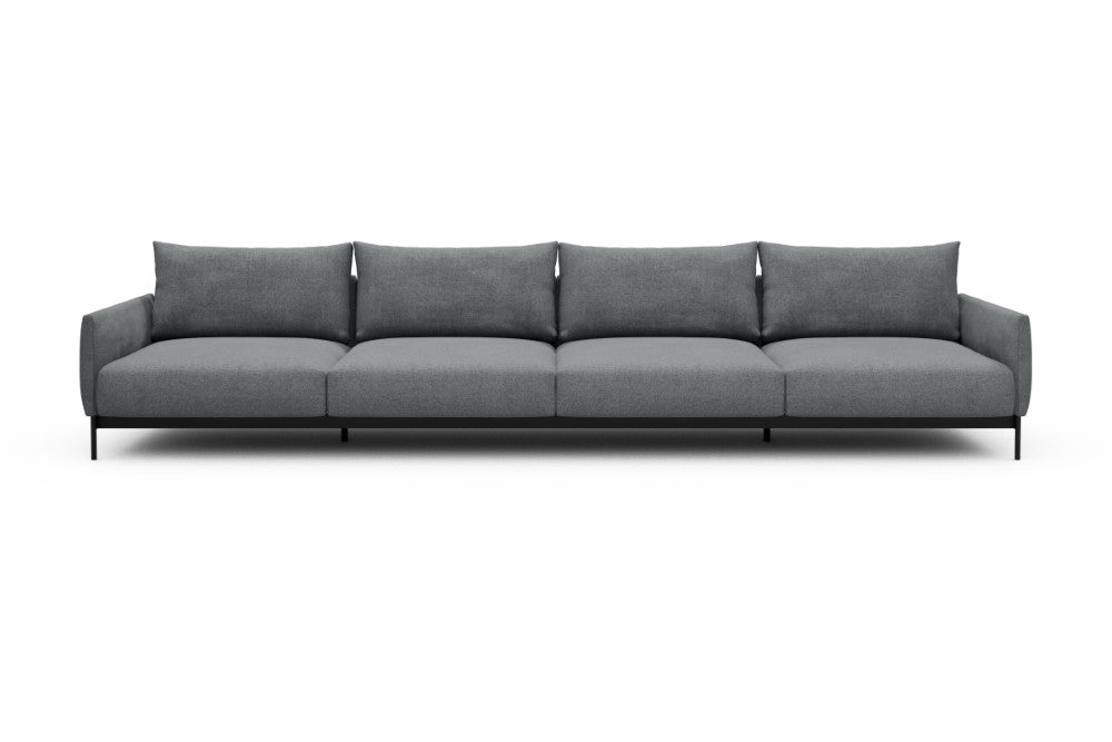 Tokey Modular Sofa - C4 - 375 x 100 cm - 4 Seater - 495 Casone Gravel Grey