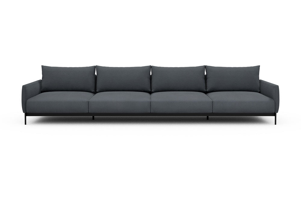 Tokey Modular Sofa - C4 - 375 x 100 cm - 4 Seater - 592 Corduroy Silvermist