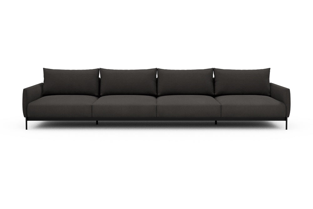 Tokey Modular Sofa - C4 - 375 x 100 cm - 4 Seater - 597 Corduroy Charcoal