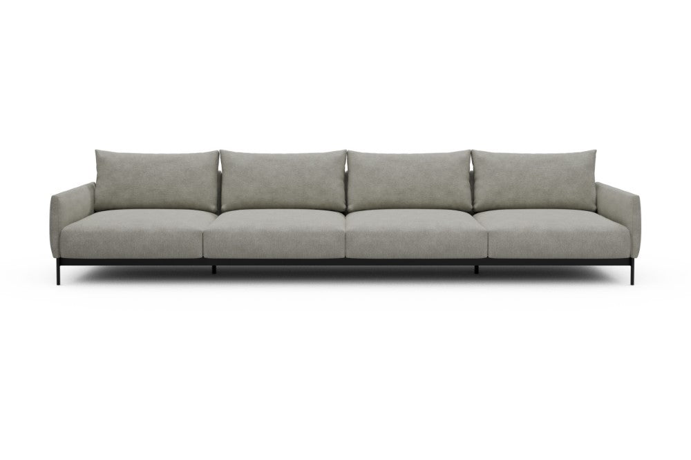 Tokey Modular Sofa - C4 - 375 x 100 cm - 4 Seater - 773 Carreno Moon Stone White