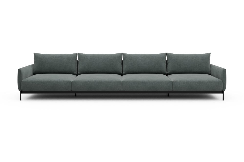 Tokey Modular Sofa - C4 - 375 x 100 cm - 4 Seater - 812 Smooth Smooth Silver Grey