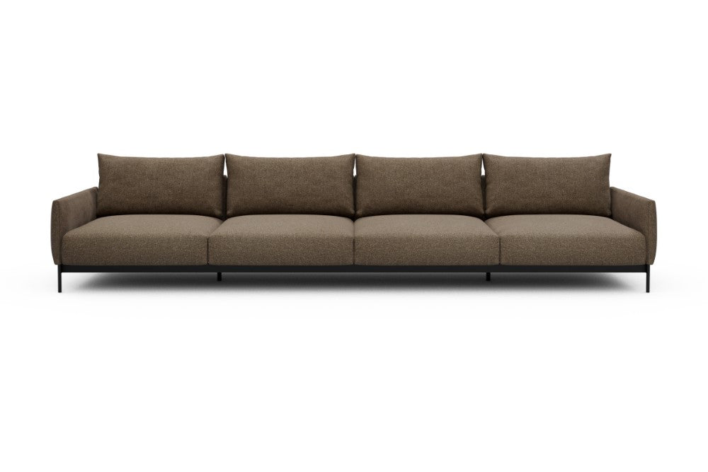 Tokey Modular Sofa - C4 - 375 x 100 cm - 4 Seater - 817 Aivi Khaki Brown