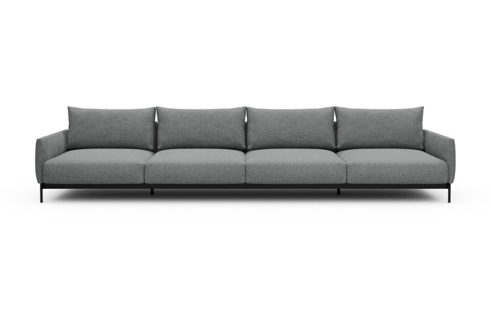 Tokey Modular Sofa - C4 - 375 x 100 cm - 4 Seater - 819 Aivi Gravel Grey