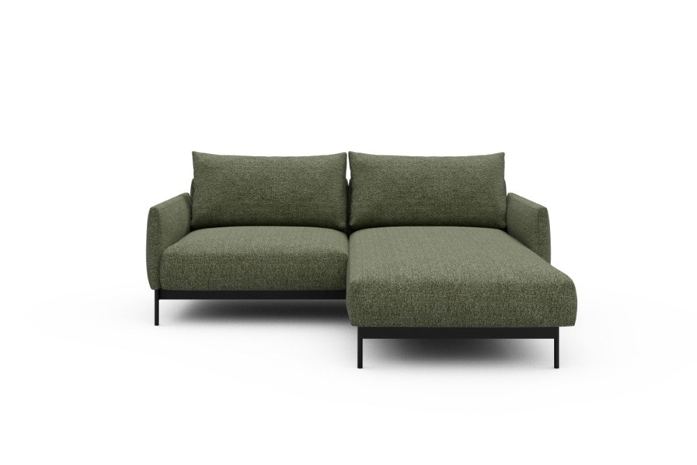 Tokey Modular Sofa - D1 - 195 x 185 cm - 1 Seater + Chaise - 775 Carreno Vivid Green