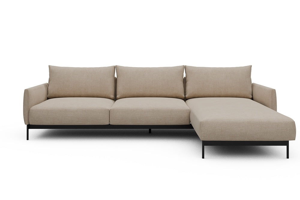 Tokey Modular Sofa - D2 - 285 x 185 cm - 2 Seater + Chaise - 410 Esina Almond Beige