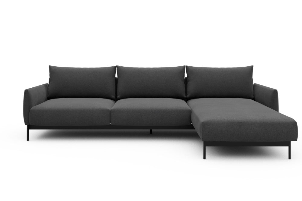 Tokey Modular Sofa - D2 - 285 x 185 cm - 2 Seater + Chaise - 441 Satya Warm Zinc