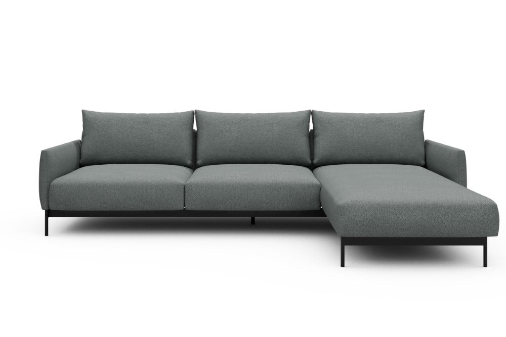 Tokey Modular Sofa - D2 - 285 x 185 cm - 2 Seater + Chaise - 485 Denari Soft Grey
