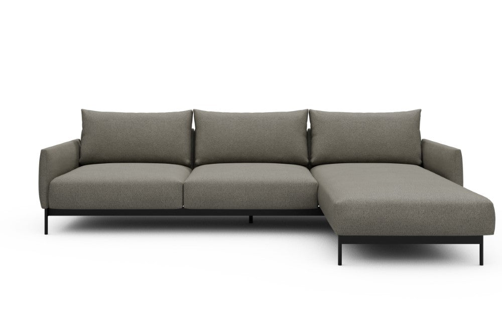 Tokey Modular Sofa - D2 - 285 x 185 cm - 2 Seater + Chaise - 486 Denari Warm Grey