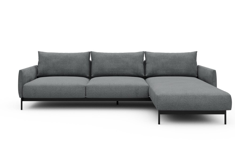Tokey Modular Sofa - D2 - 285 x 185 cm - 2 Seater + Chaise - 495 Casone Gravel Grey