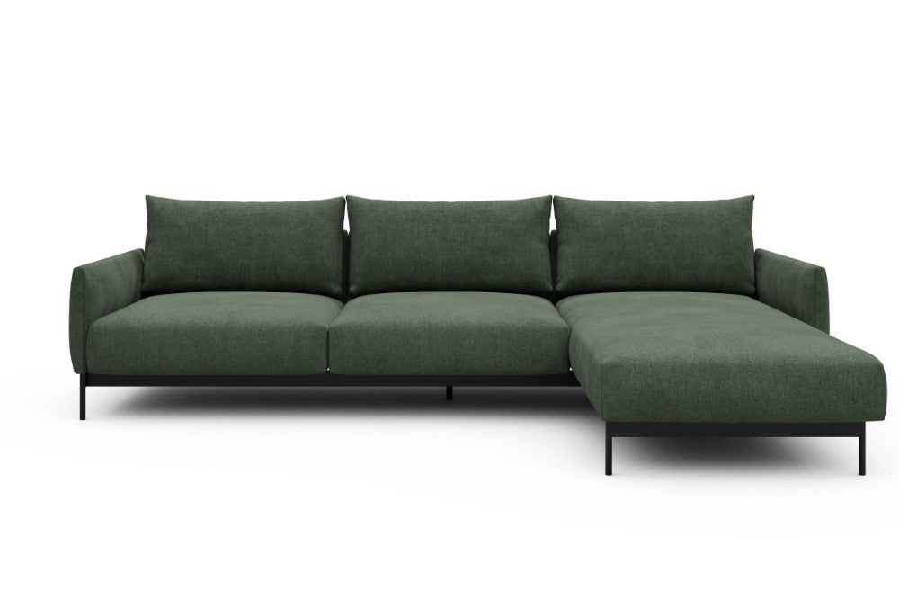 Tokey Modular Sofa - D2 - 285 x 185 cm - 2 Seater + Chaise - 498 Casone Forest Green