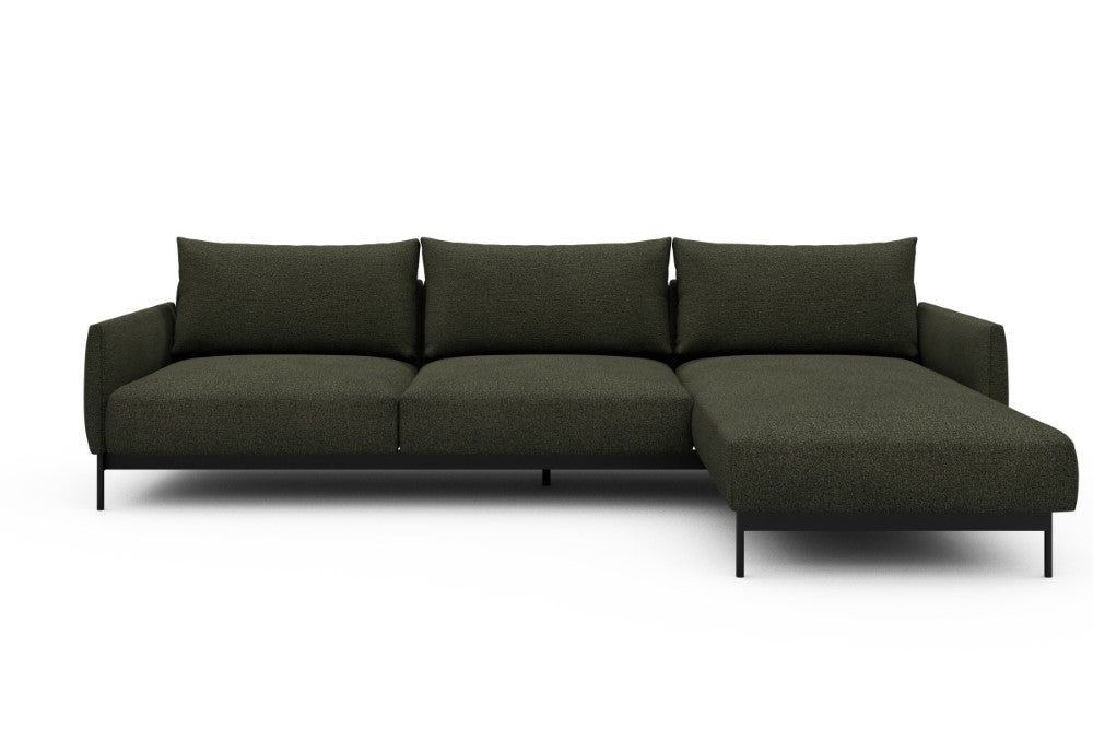 Tokey Modular Sofa - D2 - 285 x 185 cm - 2 Seater + Chaise - 535 Bouclé Forest Green
