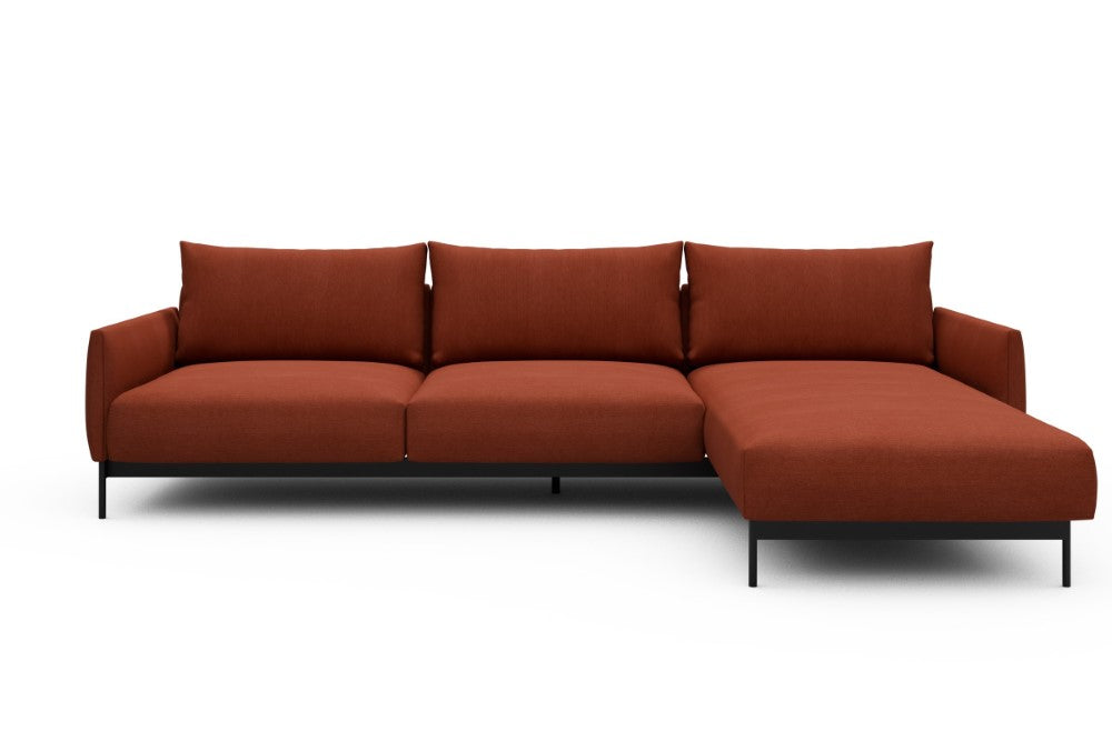 Tokey Modular Sofa - D2 - 285 x 185 cm - 2 Seater + Chaise - 581 Argus Rust