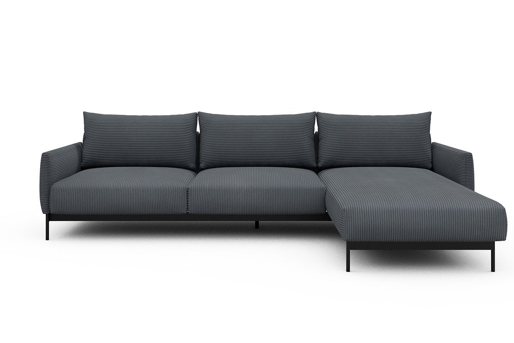 Tokey Modular Sofa - D2 - 285 x 185 cm - 2 Seater + Chaise - 592 Corduroy Silvermist