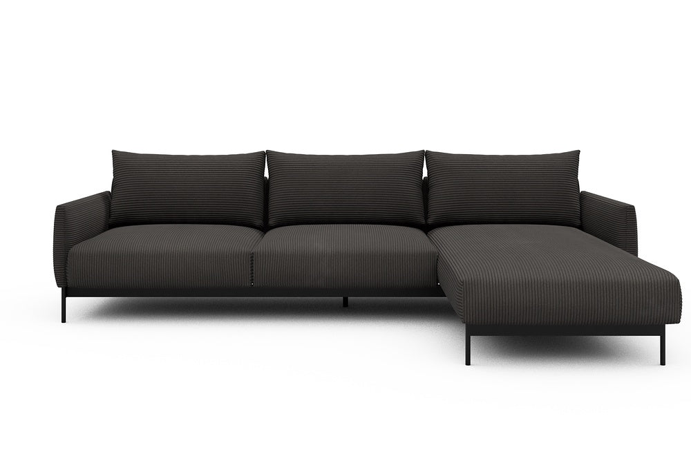 Tokey Modular Sofa - D2 - 285 x 185 cm - 2 Seater + Chaise - 597 Corduroy Charcoal