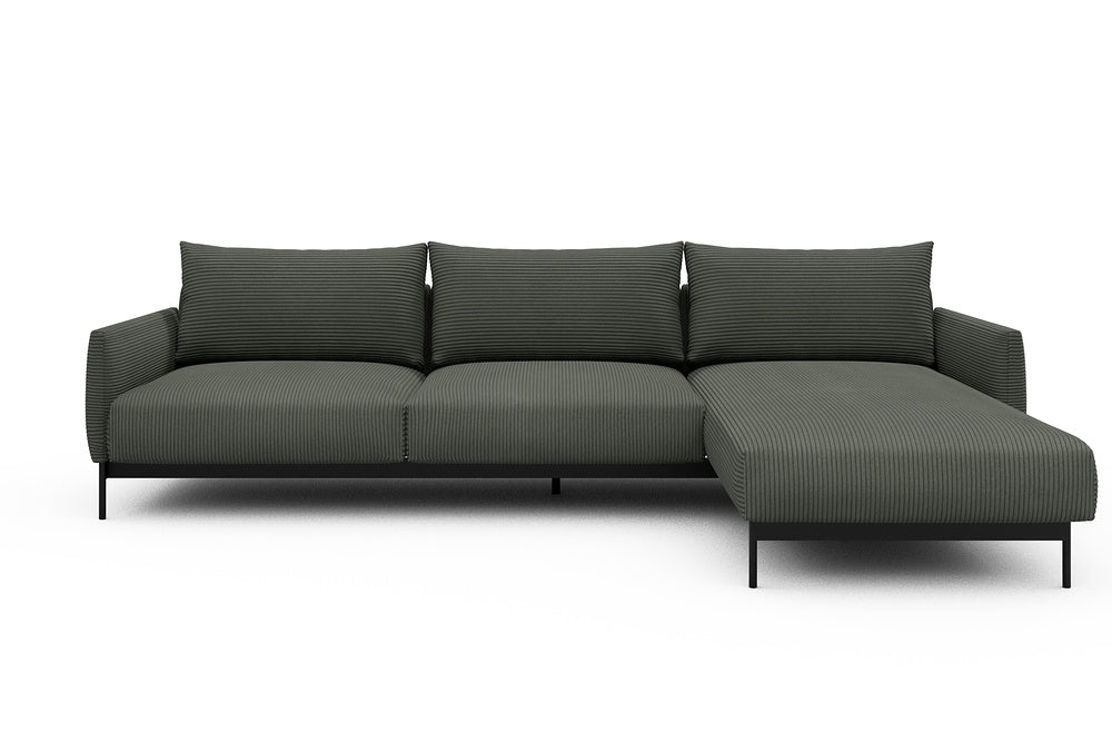Tokey Modular Sofa - D2 - 285 x 185 cm - 2 Seater + Chaise - 598 Corduroy Sage