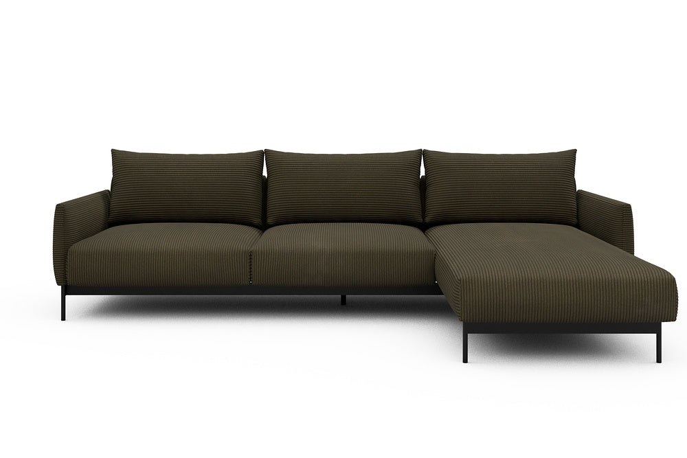 Tokey Modular Sofa - D2 - 285 x 185 cm - 2 Seater + Chaise - 599 Corduroy Olive