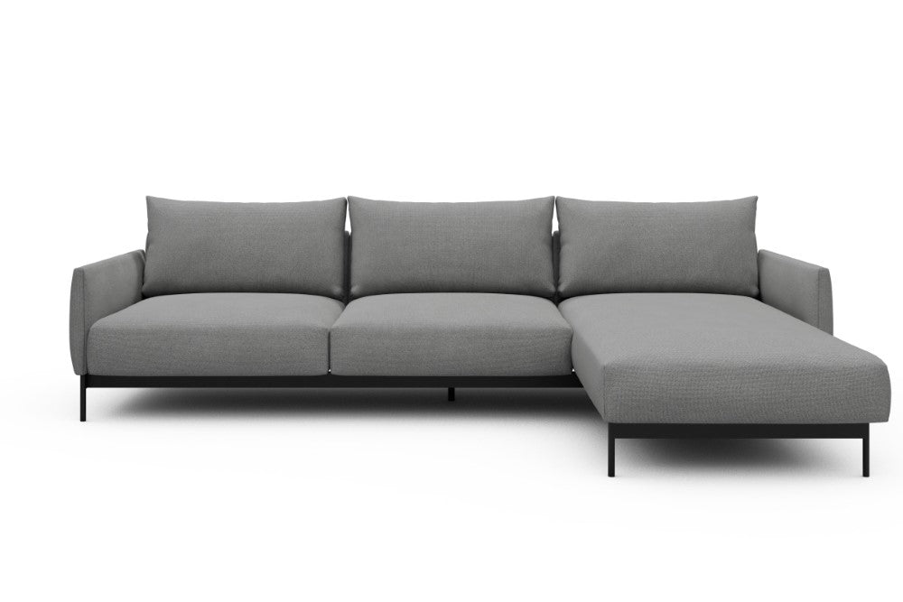 Tokey Modular Sofa - D2 - 285 x 185 cm - 2 Seater + Chaise - 764 Cura Sand Grey
