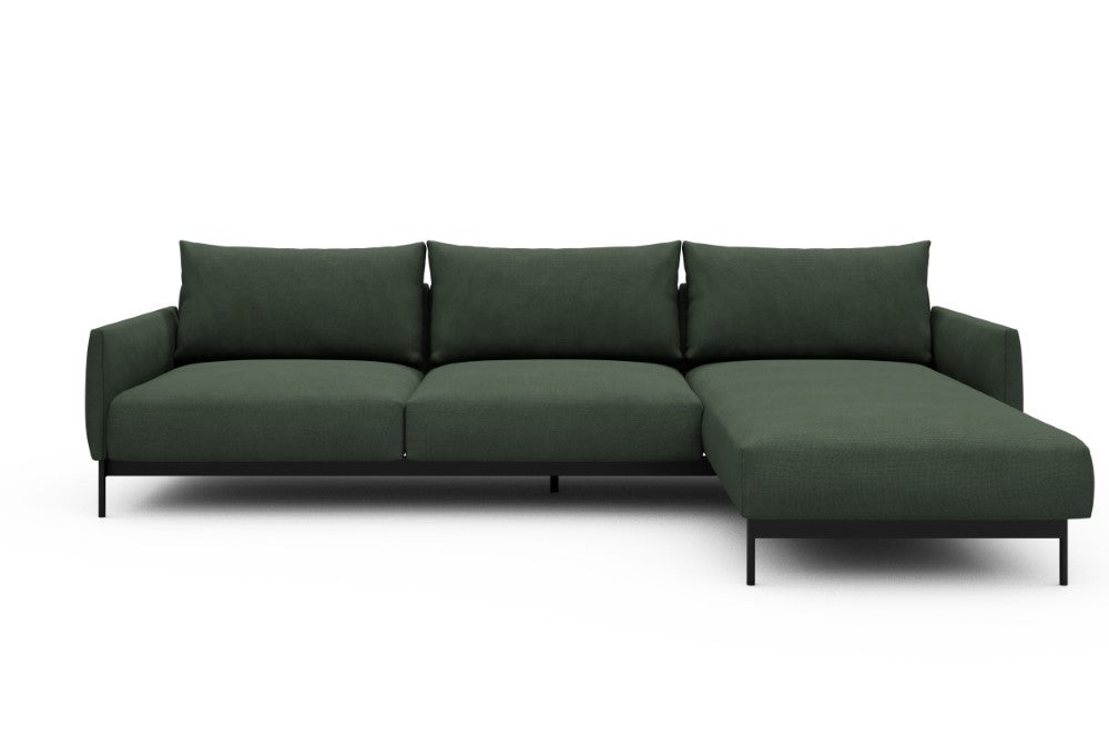 Tokey Modular Sofa - D2 - 285 x 185 cm - 2 Seater + Chaise - 769 Cura Saga Green