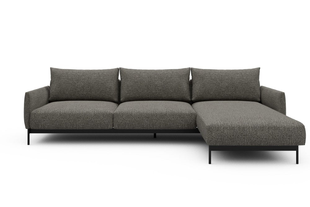 Tokey Modular Sofa - D2 - 285 x 185 cm - 2 Seater + Chaise - 771 Carreno Sepia Brown