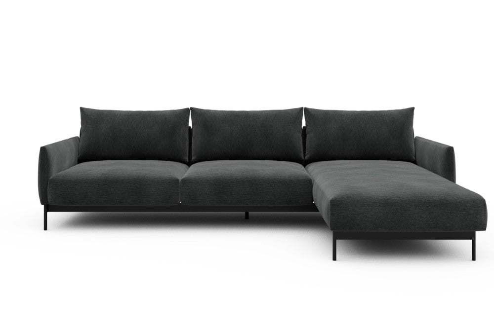 Tokey Modular Sofa - D2 - 285 x 185 cm - 2 Seater + Chaise - 811 Smooth Deep Warm Grey
