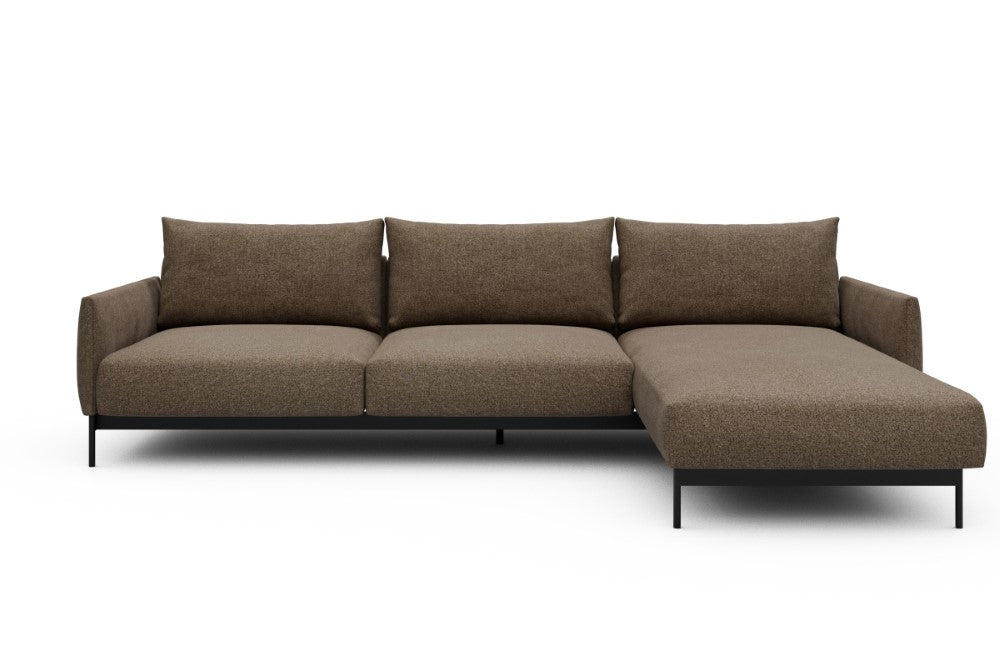 Tokey Modular Sofa - D2 - 285 x 185 cm - 2 Seater + Chaise - 817 Aivi Khaki Brown