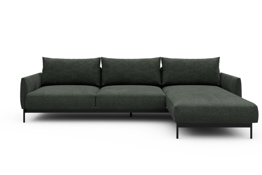 Tokey Modular Sofa - D2 - 285 x 185 cm - 2 Seater + Chaise - 818 Aivi Pine Green