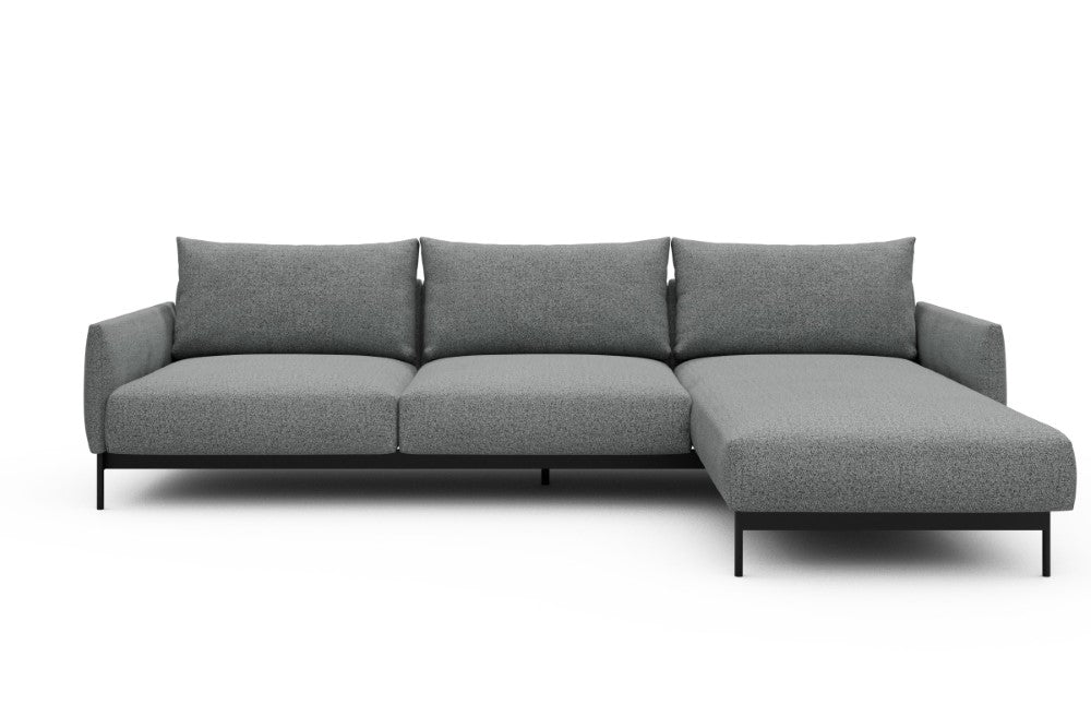 Tokey Modular Sofa - D2 - 285 x 185 cm - 2 Seater + Chaise - 819 Aivi Gravel Grey