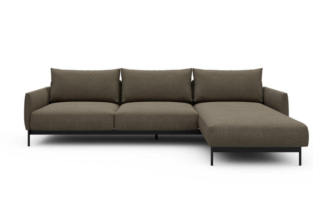 Tokey Modular Sofa - D2 - 285 x 185 cm - 2 Seater + Chaise - 850 Mahoga Caramel Grey